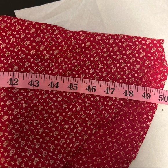 Reformation Royce Wrap Dress Red Midi Ditsy Floral Tie Sleeves size M - Picture 9 of 10